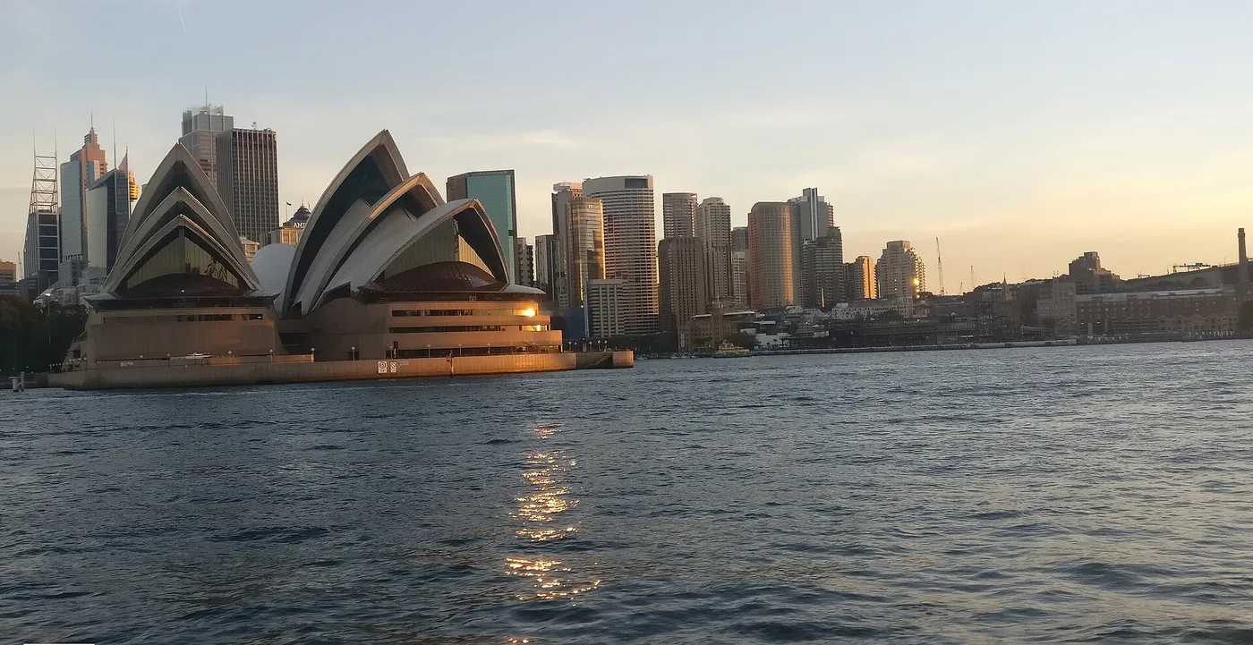 Sydney Opera House and the city skyline across Sydney Harbour