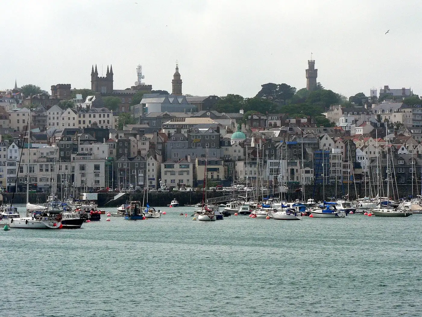 St Peter Port waterfront and harbour in Guernsey