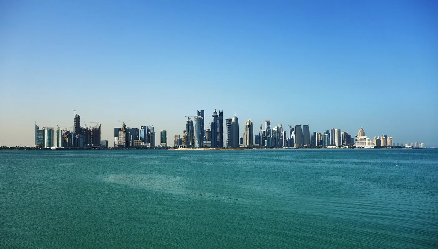 Doha skyline across the waters of the Corniche