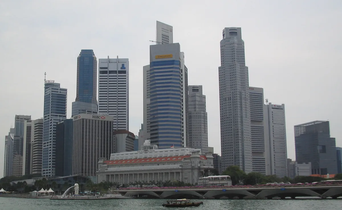 Singapore waterfront and Central Business District skyline